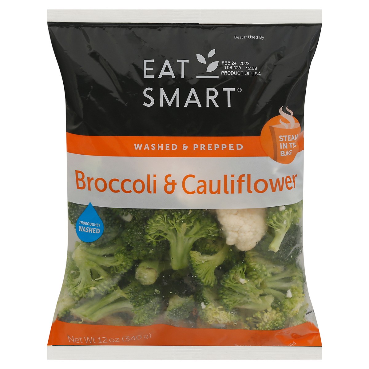 slide 1 of 13, Eat Smart Steam in the Bag Broccoli & Cauliflower 12 oz, 12 oz