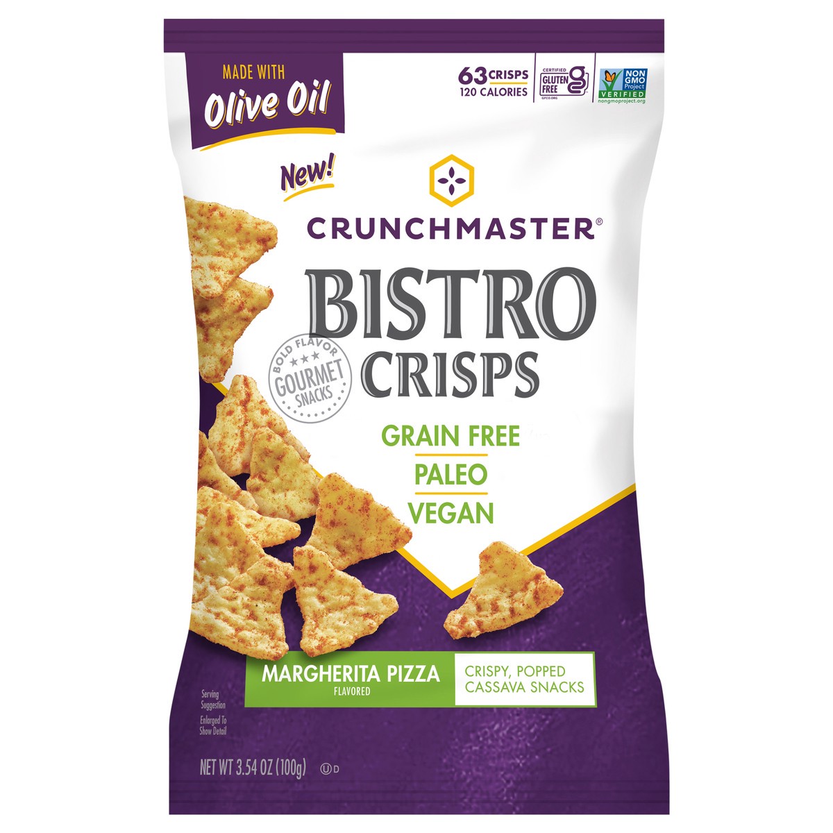 slide 1 of 3, Crunchmaster Margarita Pizza Crisps, 3.54 oz