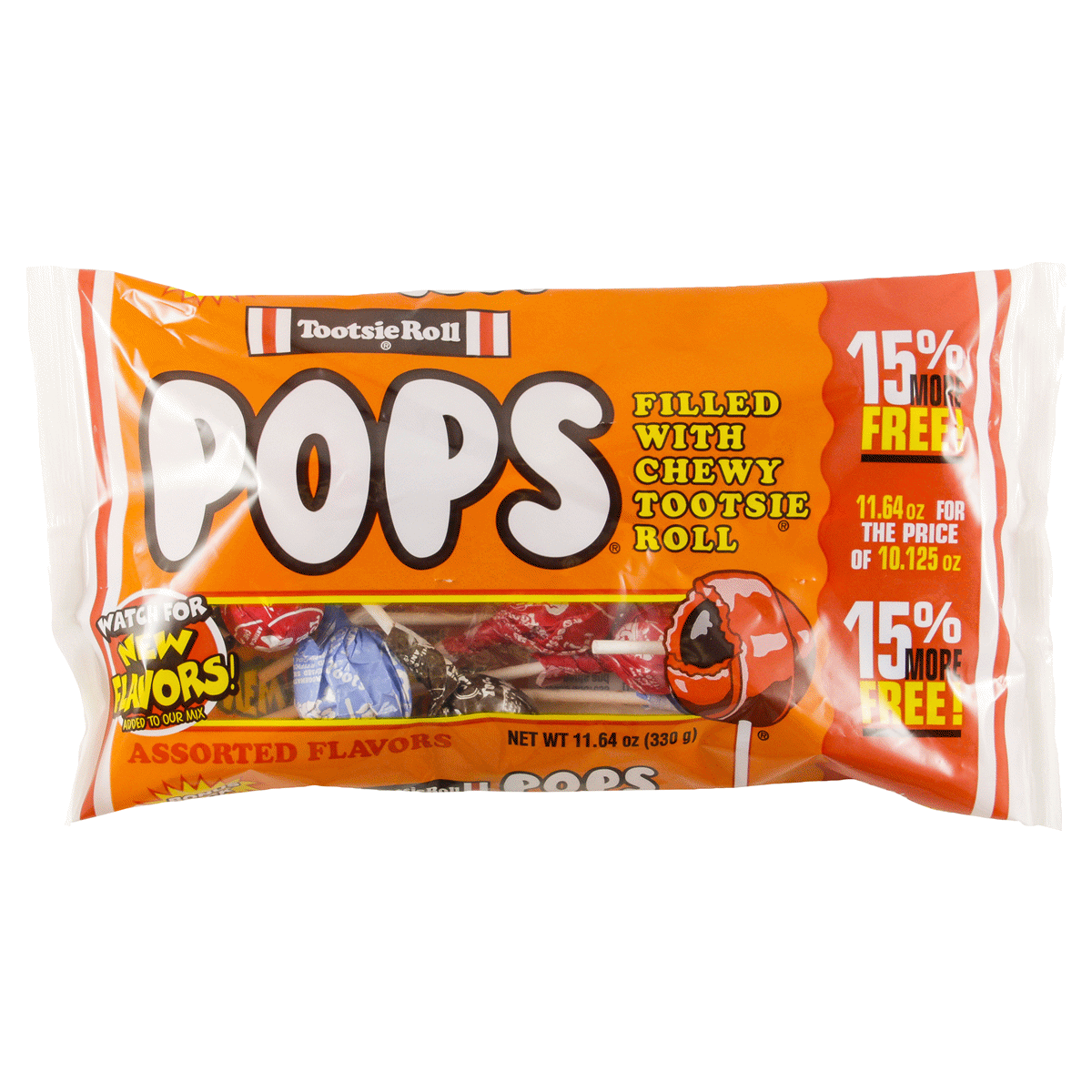 slide 1 of 1, Tootsie Roll Assorted Flavors Pops, 11.64 oz