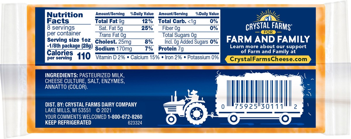 slide 2 of 4, Crystal Farms Cheese, 8 oz