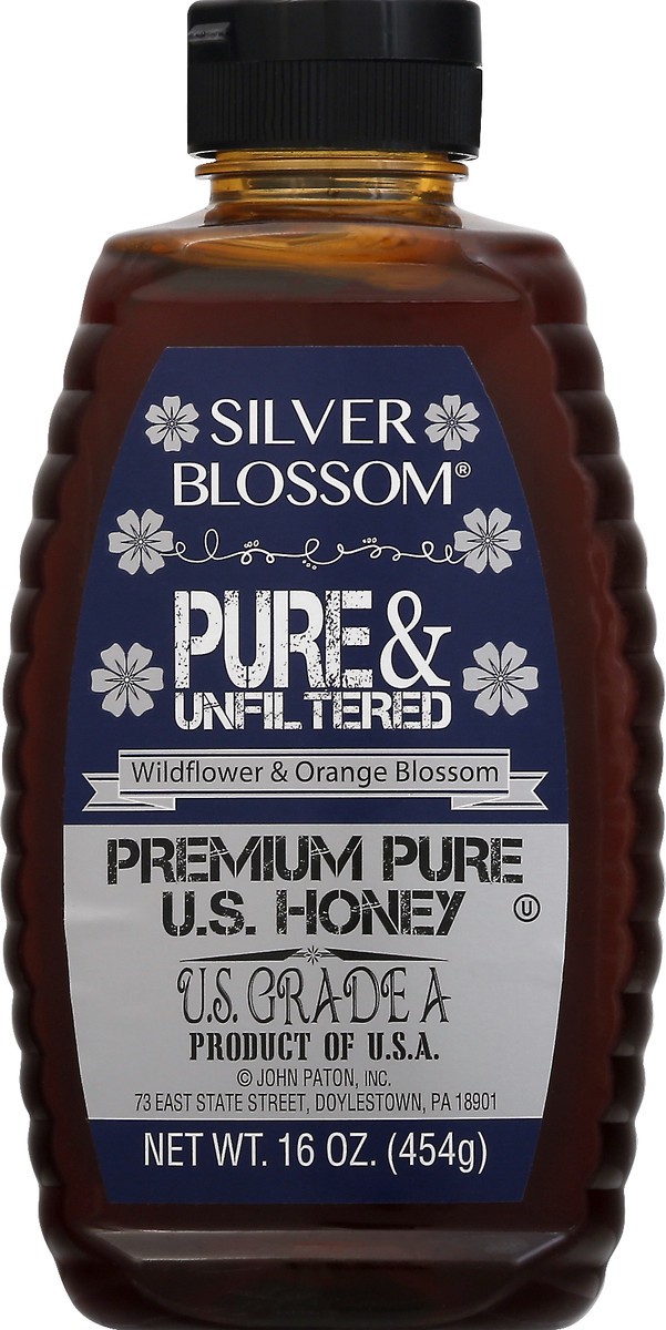 slide 1 of 13, Silver Blossom Wildflower & Orange Blossom Honey 16 oz, 16 oz