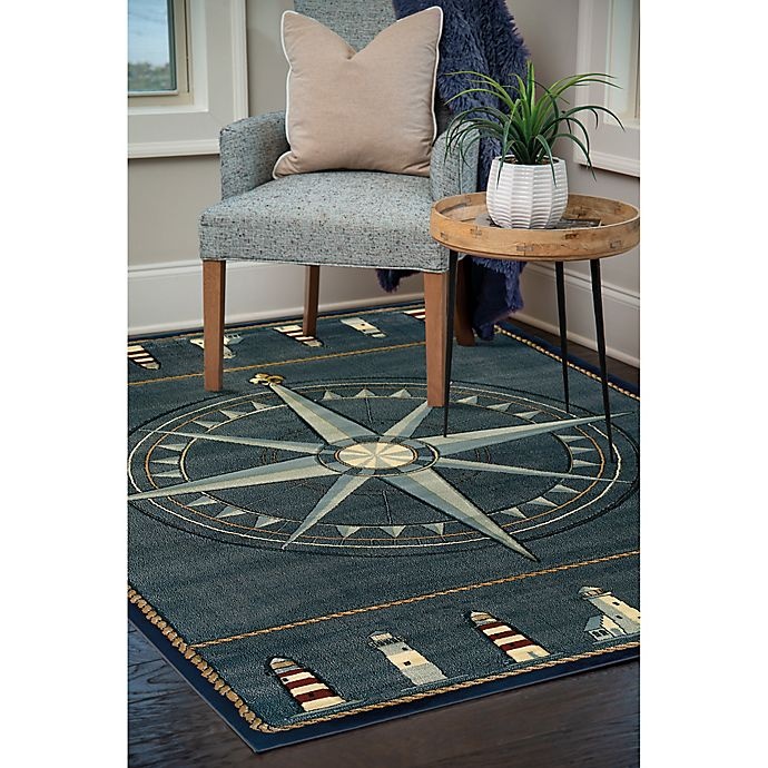 slide 2 of 2, United Weavers Compass Rose 2'7 x 3'7 Accent Rug - Smoke Blue, 1 ct