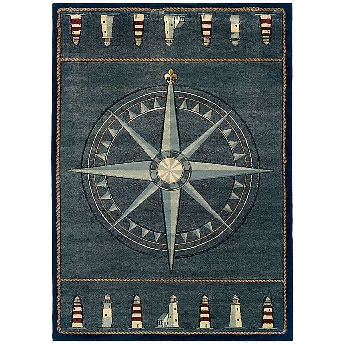 slide 1 of 2, United Weavers Compass Rose 2'7 x 3'7 Accent Rug - Smoke Blue, 1 ct
