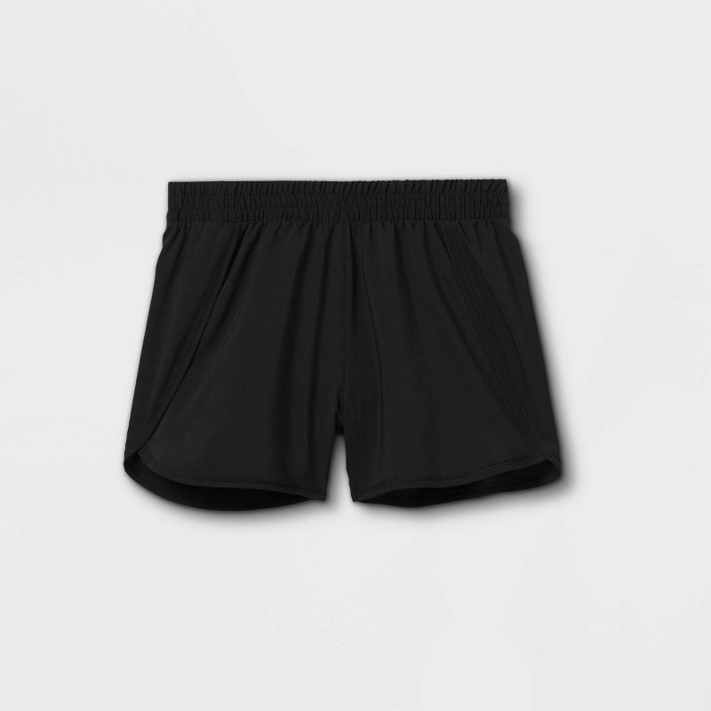 slide 1 of 2, Girls' Run Shorts - All in Motion Black M, 1 ct