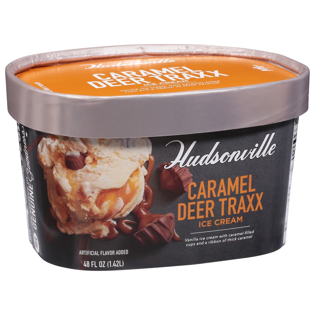 slide 4 of 9, Hudsonville Caramel Deer Traxx Ice Cream 48 fl oz, 48 fl oz