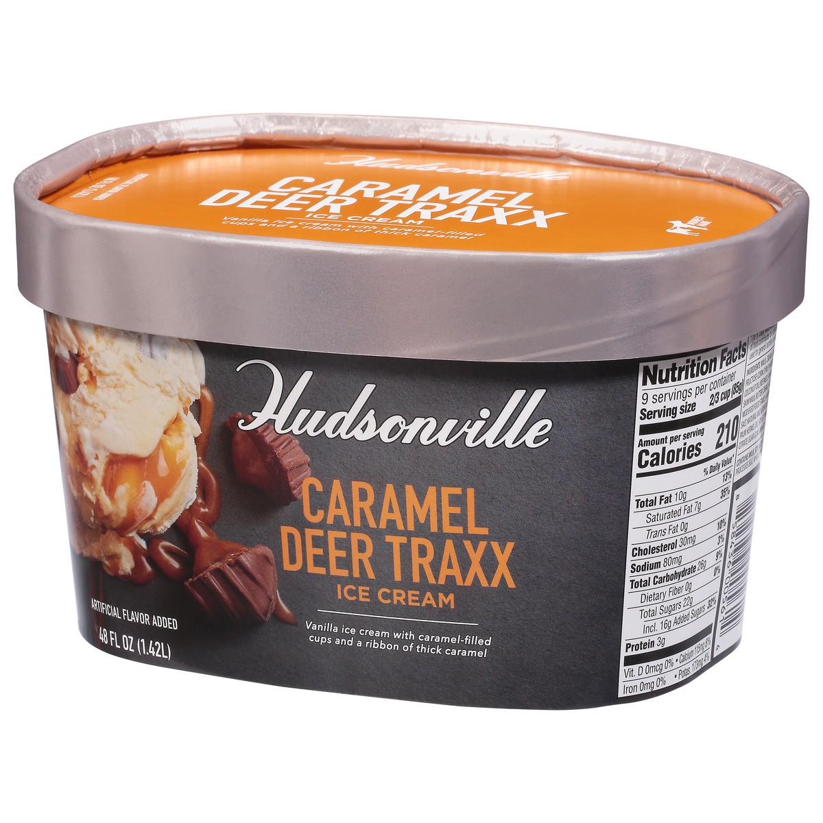 slide 9 of 9, Hudsonville Caramel Deer Traxx Ice Cream 48 fl oz, 48 fl oz