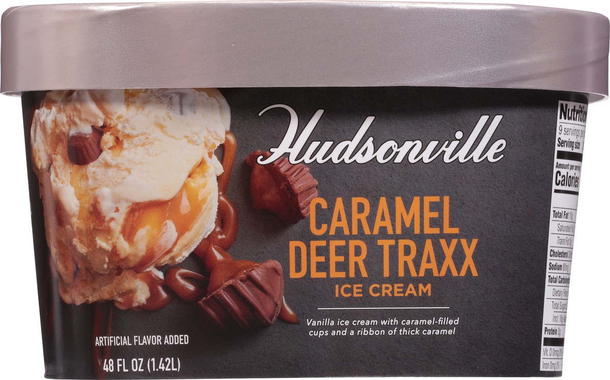 slide 6 of 9, Hudsonville Caramel Deer Traxx Ice Cream 48 fl oz, 48 fl oz