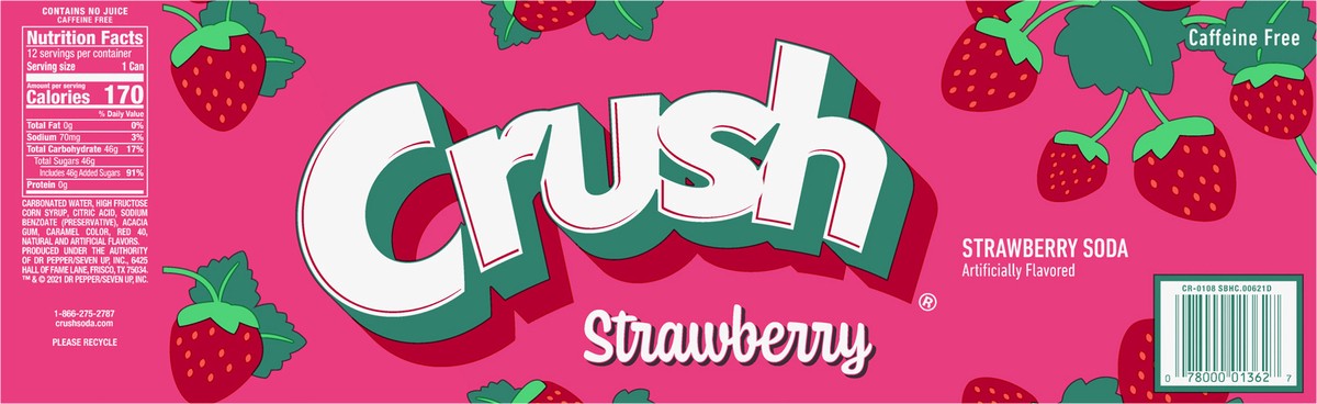 slide 5 of 7, Crush Strawberry Soda- 12 ct, 12 ct