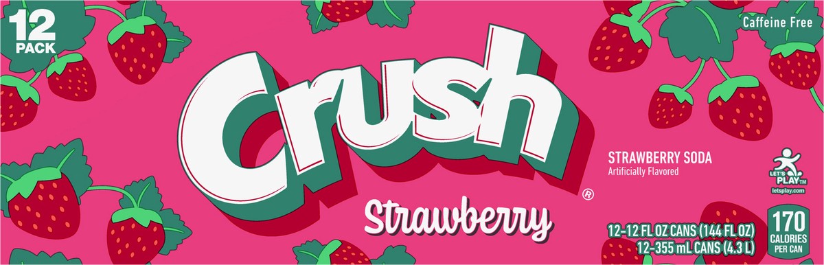 slide 7 of 7, Crush Strawberry Soda- 12 ct, 12 ct