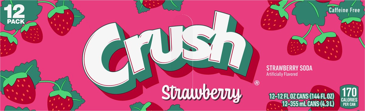 slide 3 of 7, Crush Strawberry Soda- 12 ct, 12 ct