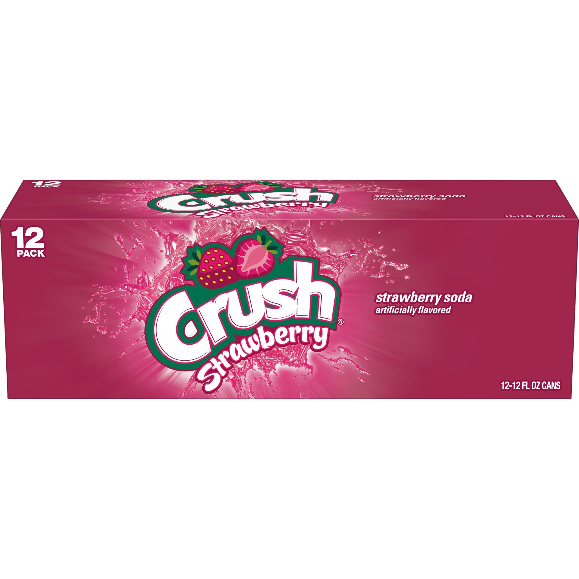 slide 1 of 7, Crush Strawberry Soda- 12 ct, 12 ct