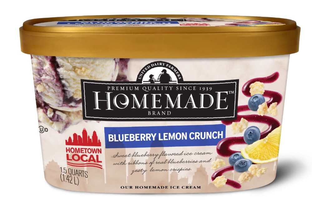 slide 1 of 1, UDF Homemade™ Blueberry Lemon Crunch Ice Cream Tub, 1.5 qt
