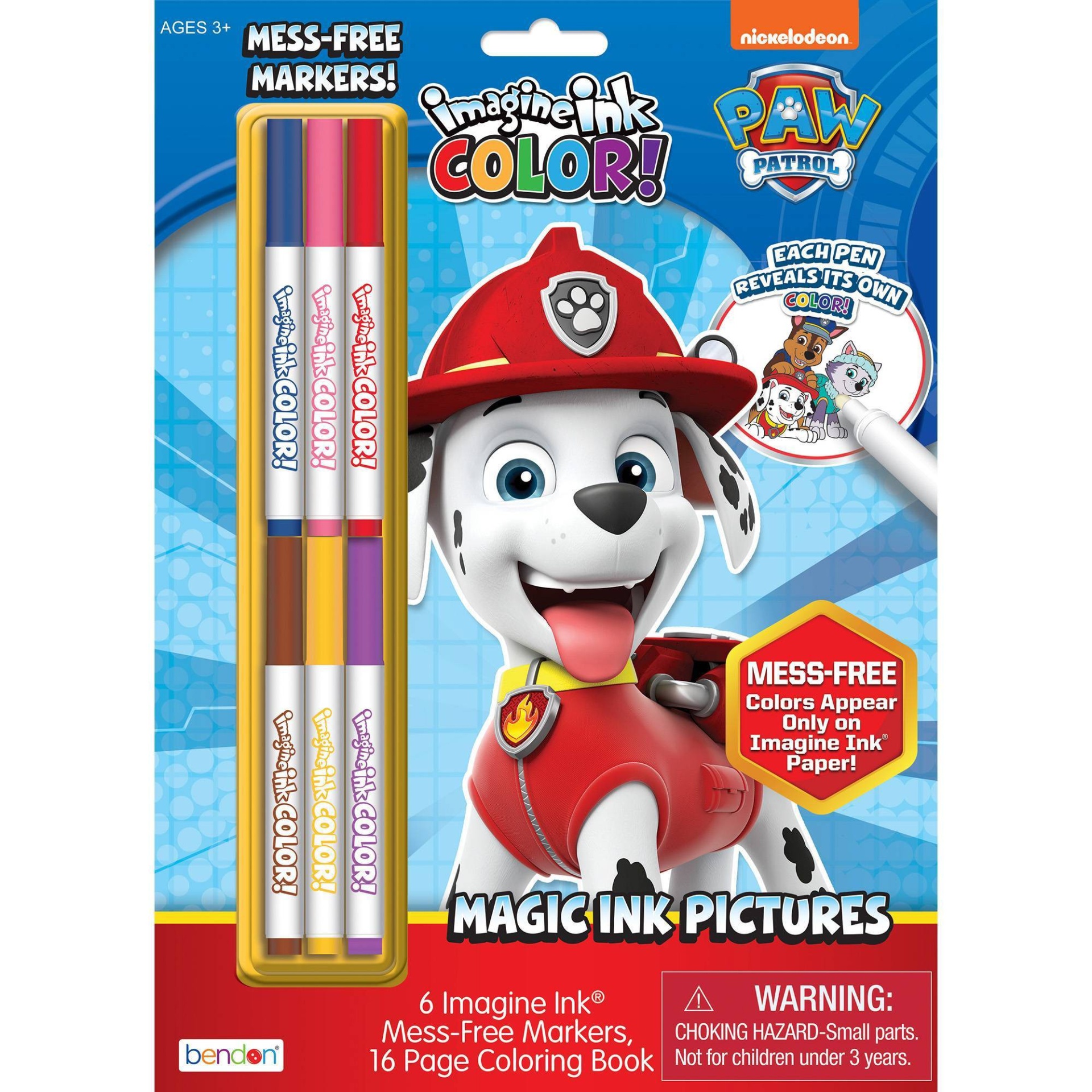 Paw Patrol Imagine Ink Coloring Book with MessFree Magic Ink Markers