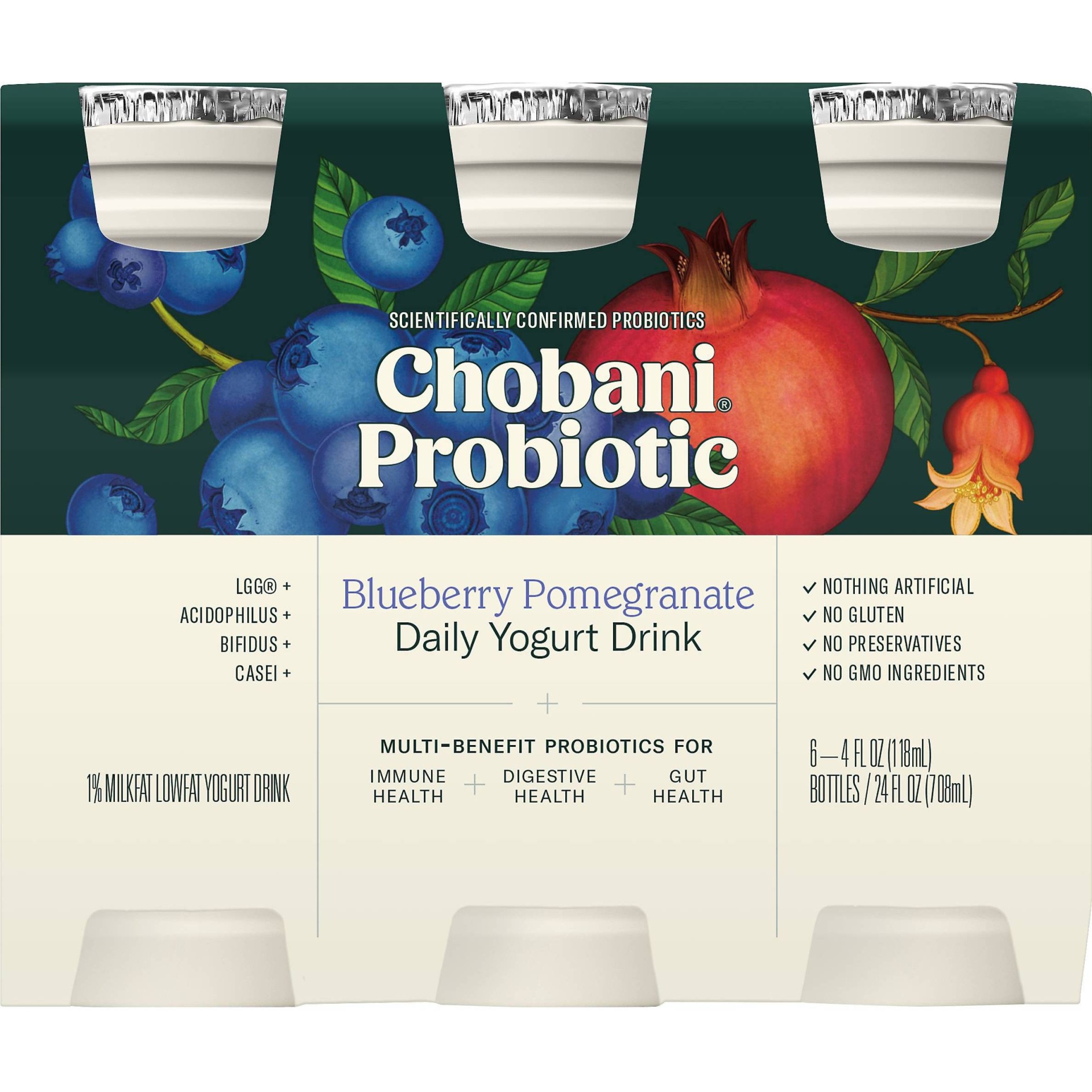 slide 1 of 5, Chobani Probiotic Blueberry Pomegranate Daily Yogurt Drink, 6 ct, 4 fl oz