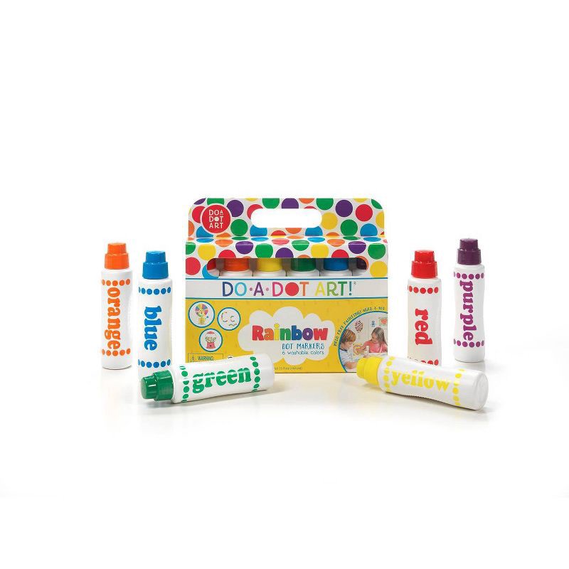 slide 2 of 3, 6ct Washable Rainbow Dot Markers - Do-A-Dot Art, 6 ct