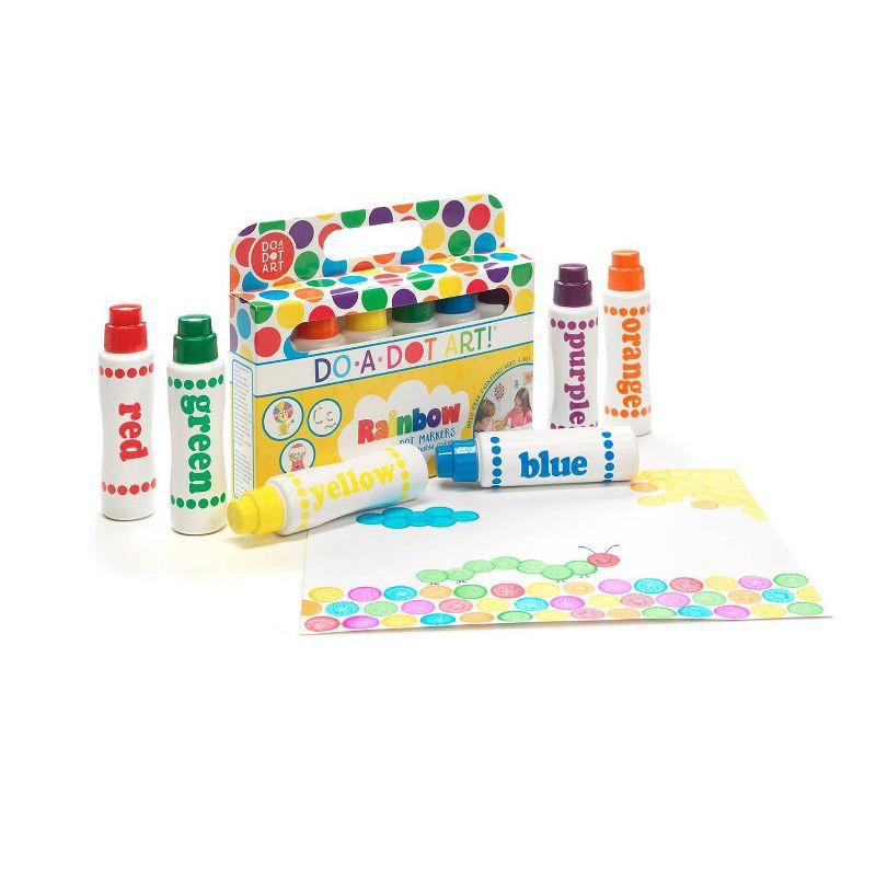 slide 3 of 3, 6ct Washable Rainbow Dot Markers - Do-A-Dot Art, 6 ct