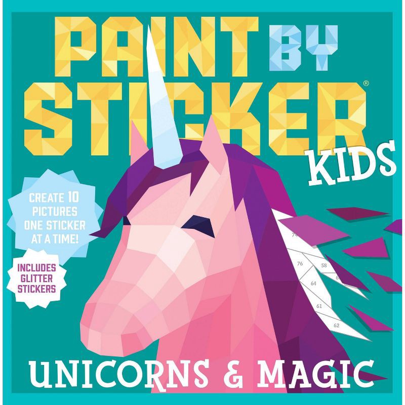 slide 1 of 3, Paint By Sticker Unicorns & Magic - Workman, 1 ct