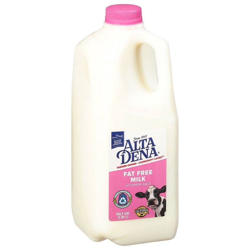 slide 3 of 11, Alta Dena Skim Milk - 0.5gal, 1/2 gal