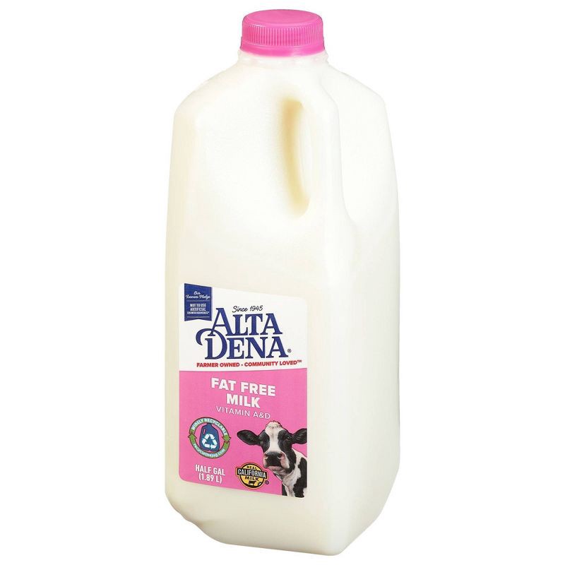 slide 4 of 11, Alta Dena Skim Milk - 0.5gal, 1/2 gal