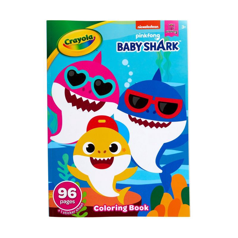 slide 1 of 5, Crayola 96pg Baby Shark Coloring Book with Sticker Sheet, 1 ct