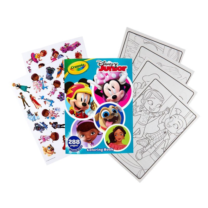 slide 2 of 3, Crayola 288pg Disney Junior Coloring Book with Sticker Sheets: Creative Kids Activity, 288 Pages, Disney Licensor, 1 ct