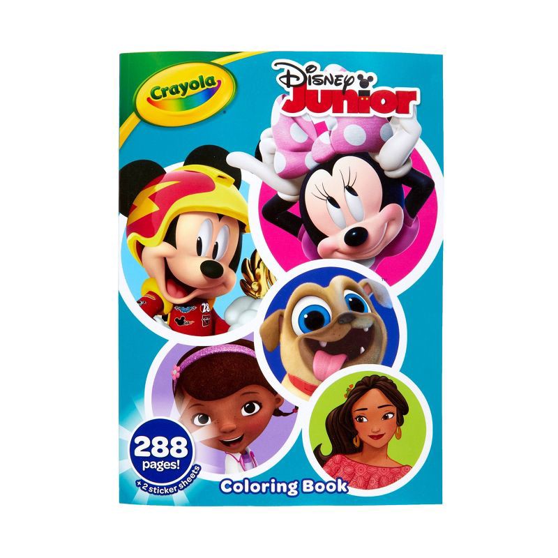 slide 1 of 3, Crayola 288pg Disney Junior Coloring Book with Sticker Sheets: Creative Kids Activity, 288 Pages, Disney Licensor, 1 ct