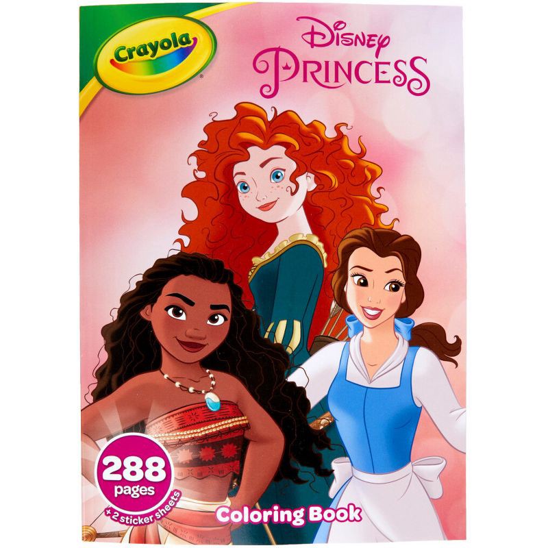 slide 1 of 3, Crayola 288pg Disney Princess Coloring Book with Sticker Sheets, 1 ct