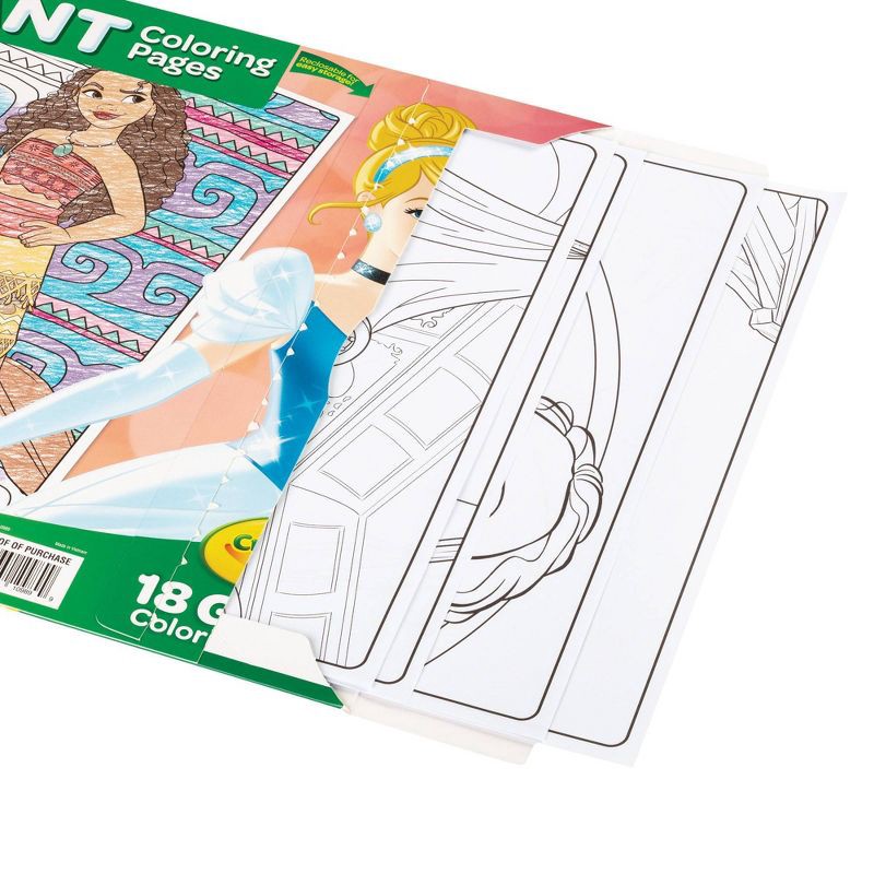 slide 2 of 3, Crayola 18ct Disney Princess Giant Coloring Pages: Creative Thinking for Children, 19.5" x 13", 18 Pages, Choking Hazard Warning, 18 ct