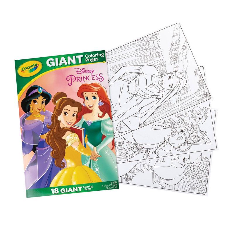 slide 3 of 3, Crayola 18ct Disney Princess Giant Coloring Pages: Creative Thinking for Children, 19.5" x 13", 18 Pages, Choking Hazard Warning, 18 ct