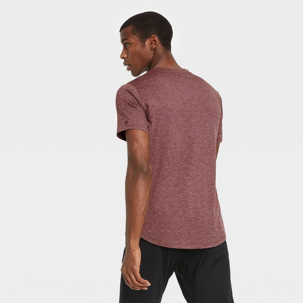 slide 3 of 4, Men's Short Sleeve Soft Stretch T-Shirt - All in Motion Berry Red Heather M, 1 ct