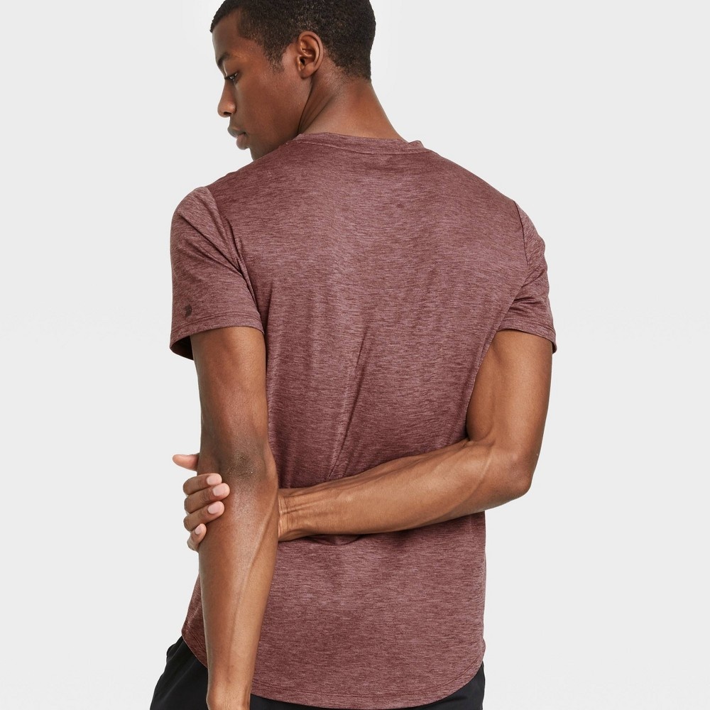 slide 2 of 4, Men's Short Sleeve Soft Stretch T-Shirt - All in Motion Berry Red Heather M, 1 ct