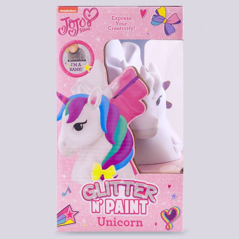 slide 5 of 5, JoJo Siwa Glitter N' Paint Unicorn Coin Bank - Peachtree Playthings, 1 ct