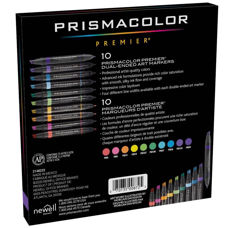 slide 5 of 6, Prismacolor Premier 10pk Markers Dual-Ended Chisel Fine Tip, 10 ct