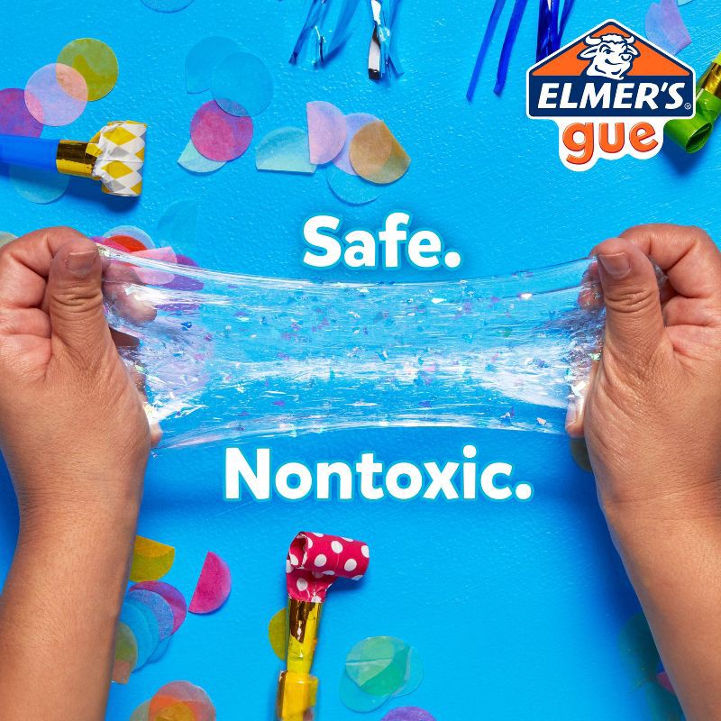 slide 2 of 8, Elmer's Gue 3lb Glassy Clear Deluxe Premade Slime Kit with Mix-Ins: Sensory Development, Storage Container, Ages 3+, 3 lb