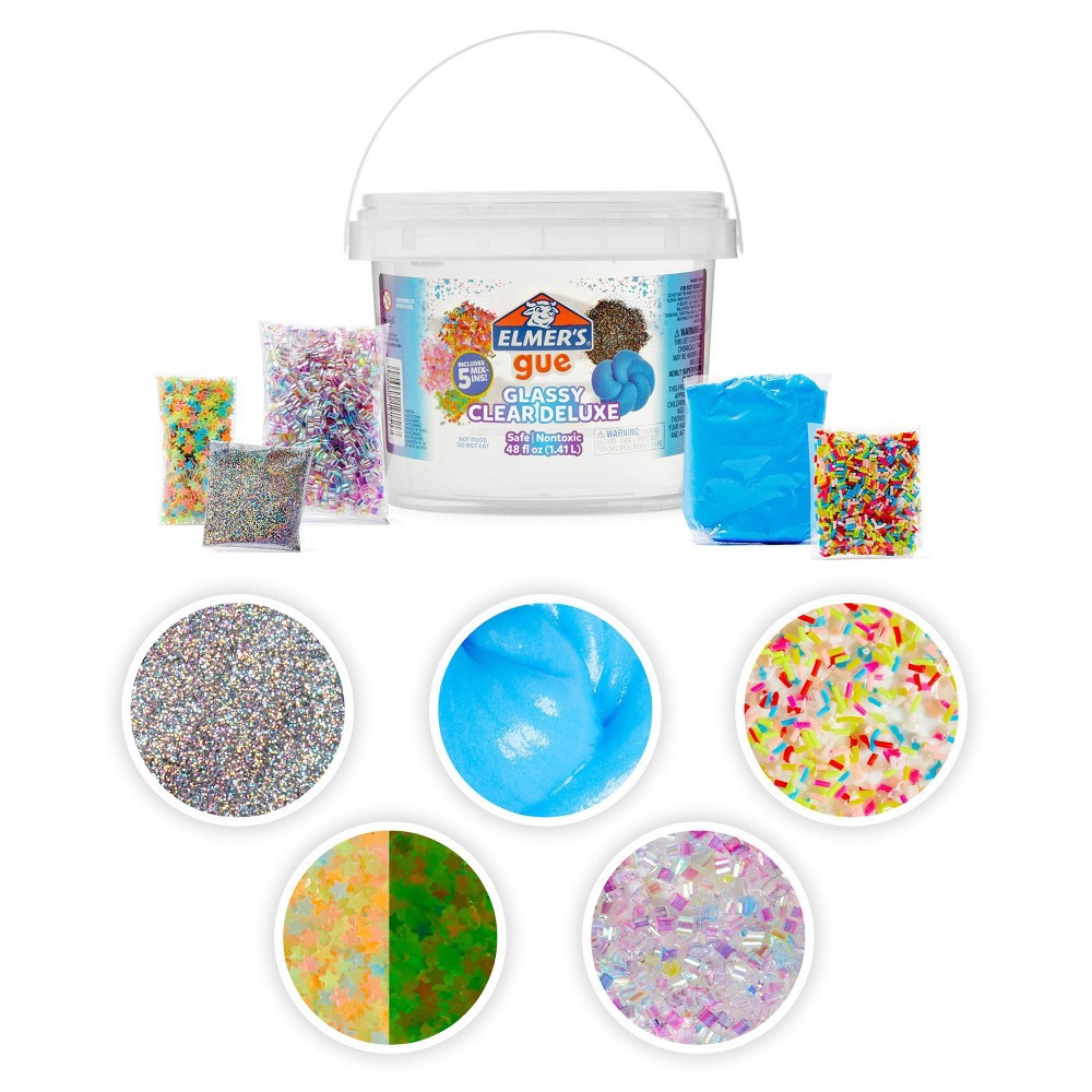 Elmer's Gue 3lb Glassy Clear Deluxe Premade Slime Kit with MixIns 3 lb