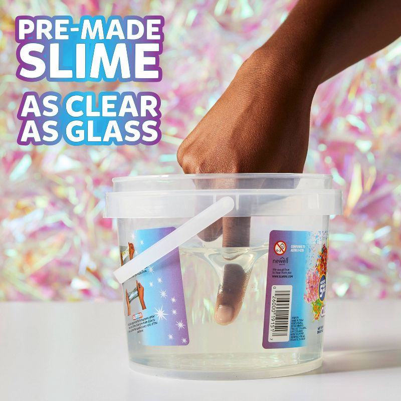 slide 7 of 8, Elmer's Gue 3lb Glassy Clear Deluxe Premade Slime Kit with Mix-Ins: Sensory Development, Storage Container, Ages 3+, 3 lb