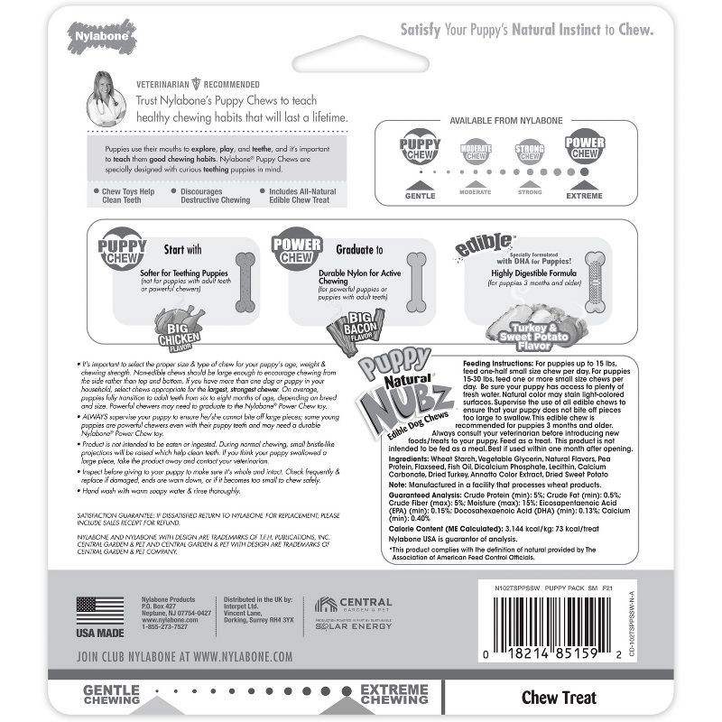 slide 2 of 4, Nylabone Puppy Starter Pack Dog Toy - Brown, 1 ct