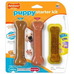 Nylabone Puppy Starter Pack Dog Toy - Brown: Nylon Material, Small Breed Size, 3 Pieces