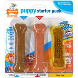 Nylabone Puppy Starter Pack Dog Toy - Brown