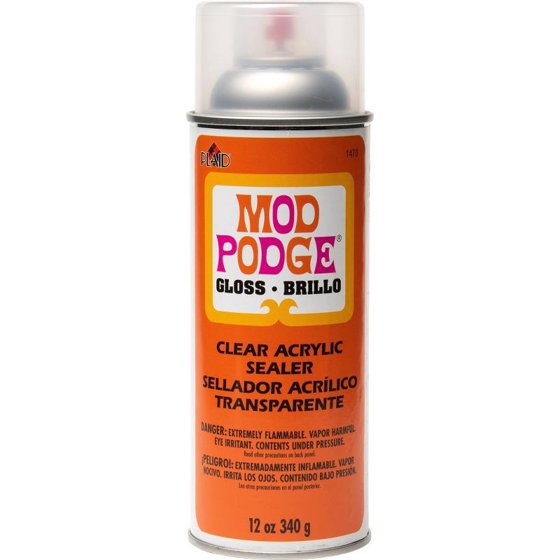 slide 1 of 5, Mod Podge 12oz Clear Acrylic Sealer Gloss: Craft Glue, Paint Sealer, Spray Adhesive, Glossy Finish, 12 oz