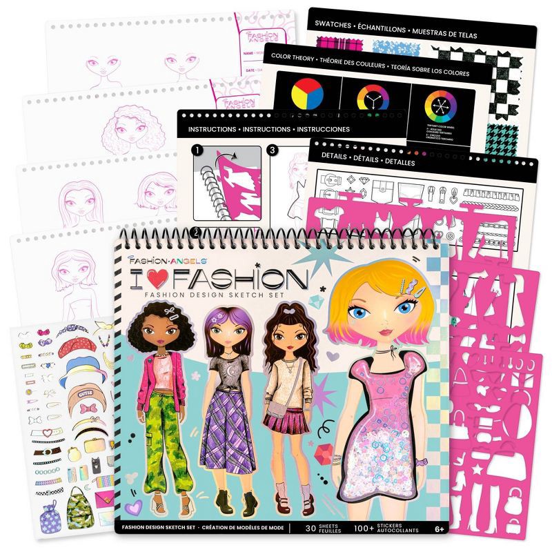 slide 2 of 11, I Love Fashion Design Sketch Set - Fashion Angels, 1 ct