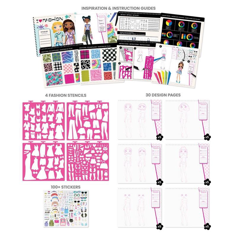 slide 3 of 11, I Love Fashion Design Sketch Set - Fashion Angels, 1 ct