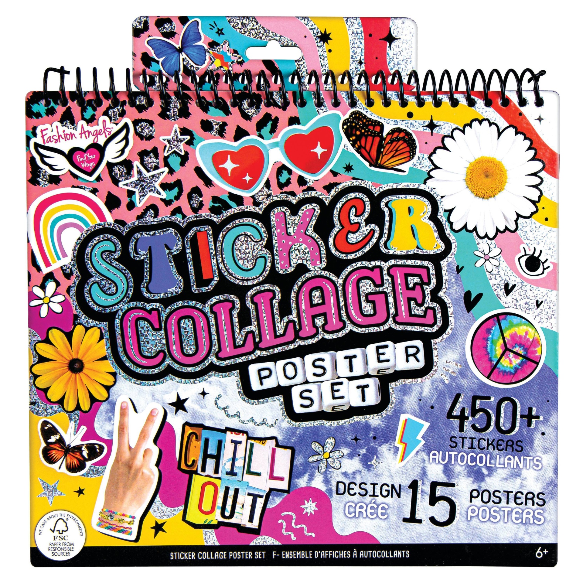 slide 1 of 7, Sticker Collage Poster Set Portfolio - Fashion Angels, 1 ct