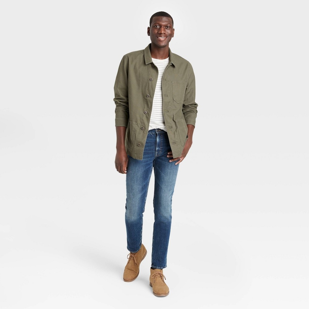 Olive green shirt clearance jacket