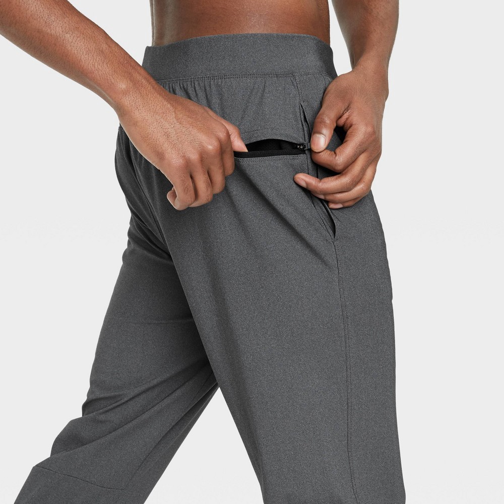 Men's Lightweight Run Pants - All in Motion Heathered Black S 1 ct
