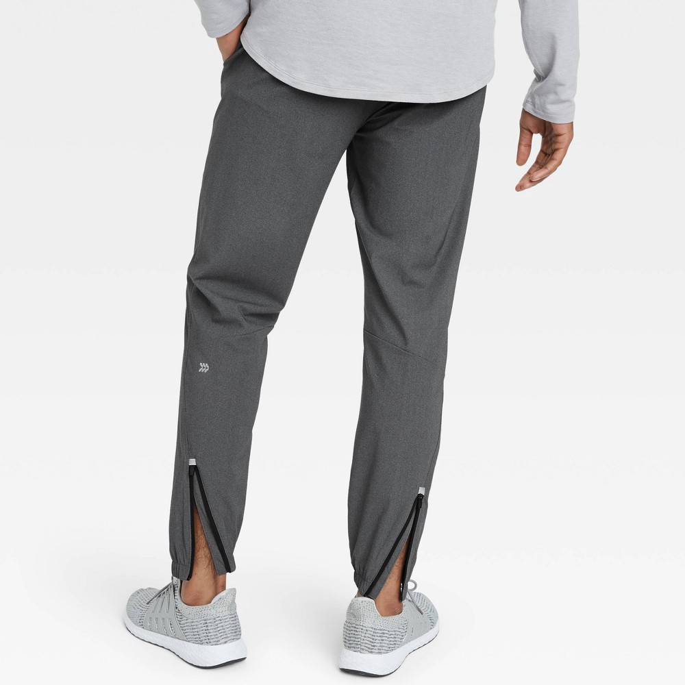 slide 3 of 4, Men's Lightweight Run Pants - All in Motion Heathered Black L, 1 ct
