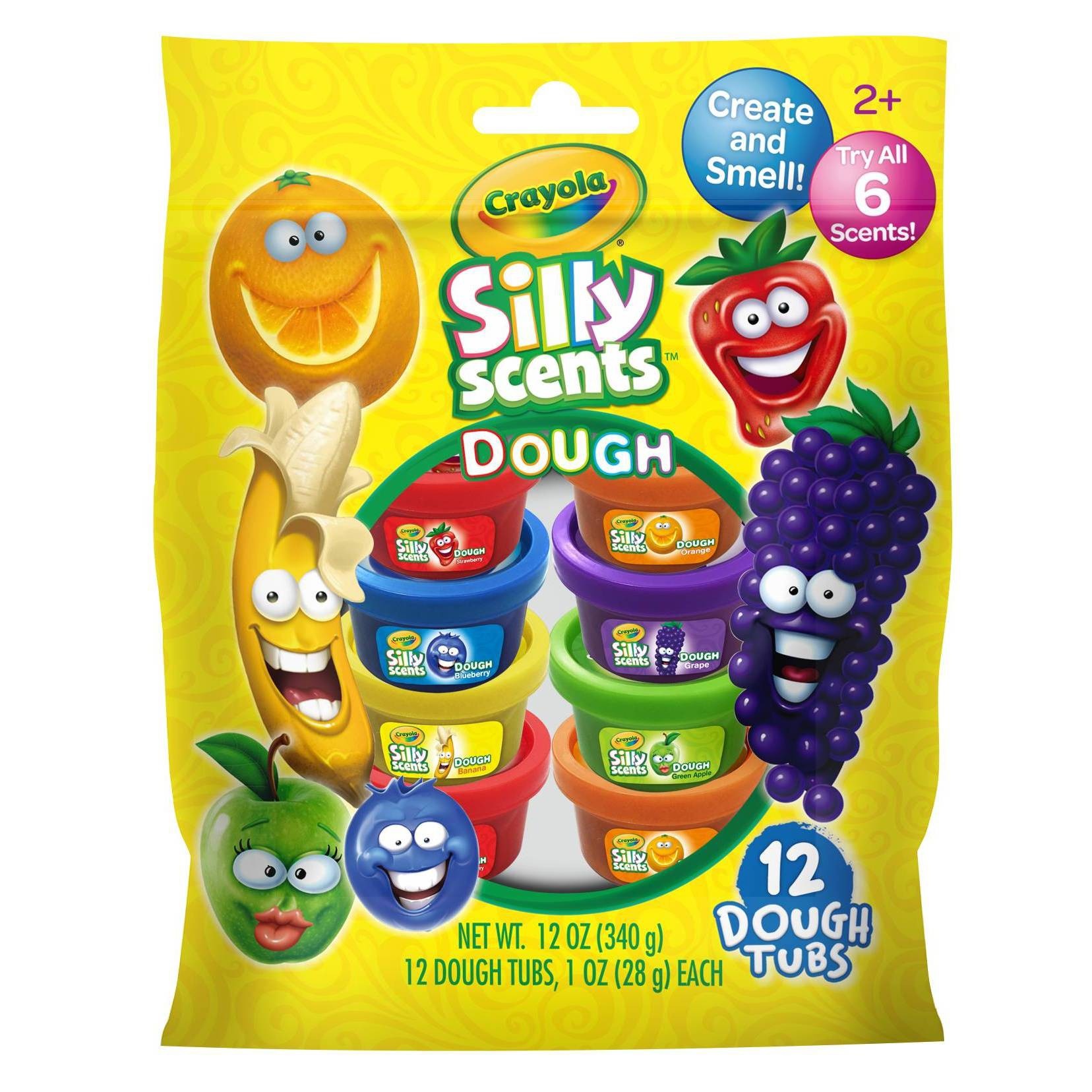 slide 1 of 4, Crayola 12ct Silly Scents Dough Tubs, 12 ct