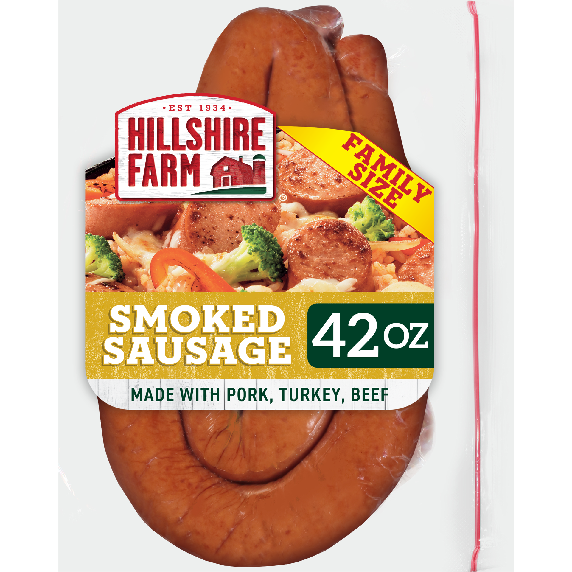 slide 1 of 6, Hillshire Farm Smoked Sausage, 42 oz. Family Pack, 1.19 kg