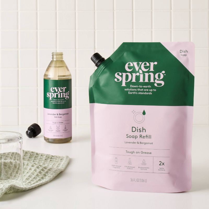 slide 2 of 3, Dish Soap Refill - Lavender & Bergamot - 36 fl oz - Everspring™, 36 fl oz
