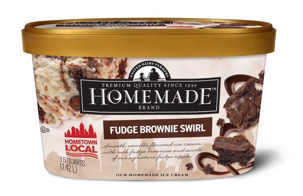 slide 1 of 1, United Dairy Farmers Homemade® Brand Fudgy Brownie Swirl, 48 oz
